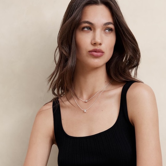 NWT Banana Republic Layered Gold Toned Metal Pendant Necklace - Picture 13 of 13